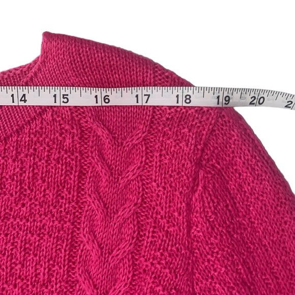 Pink Oversized Cable Knit Sweater, Size Medium - Picture 9 of 14